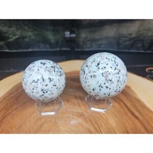 2Pcs A Set Of Natural Quartz Crystal Jasper Sphere Ball Polished 50-60mm &stand